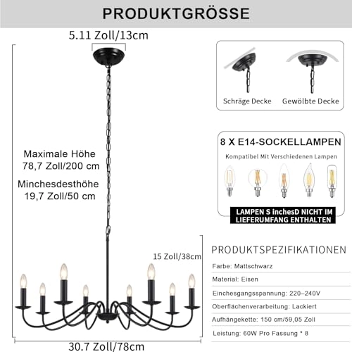 Chandelier - 50cm to 200cm