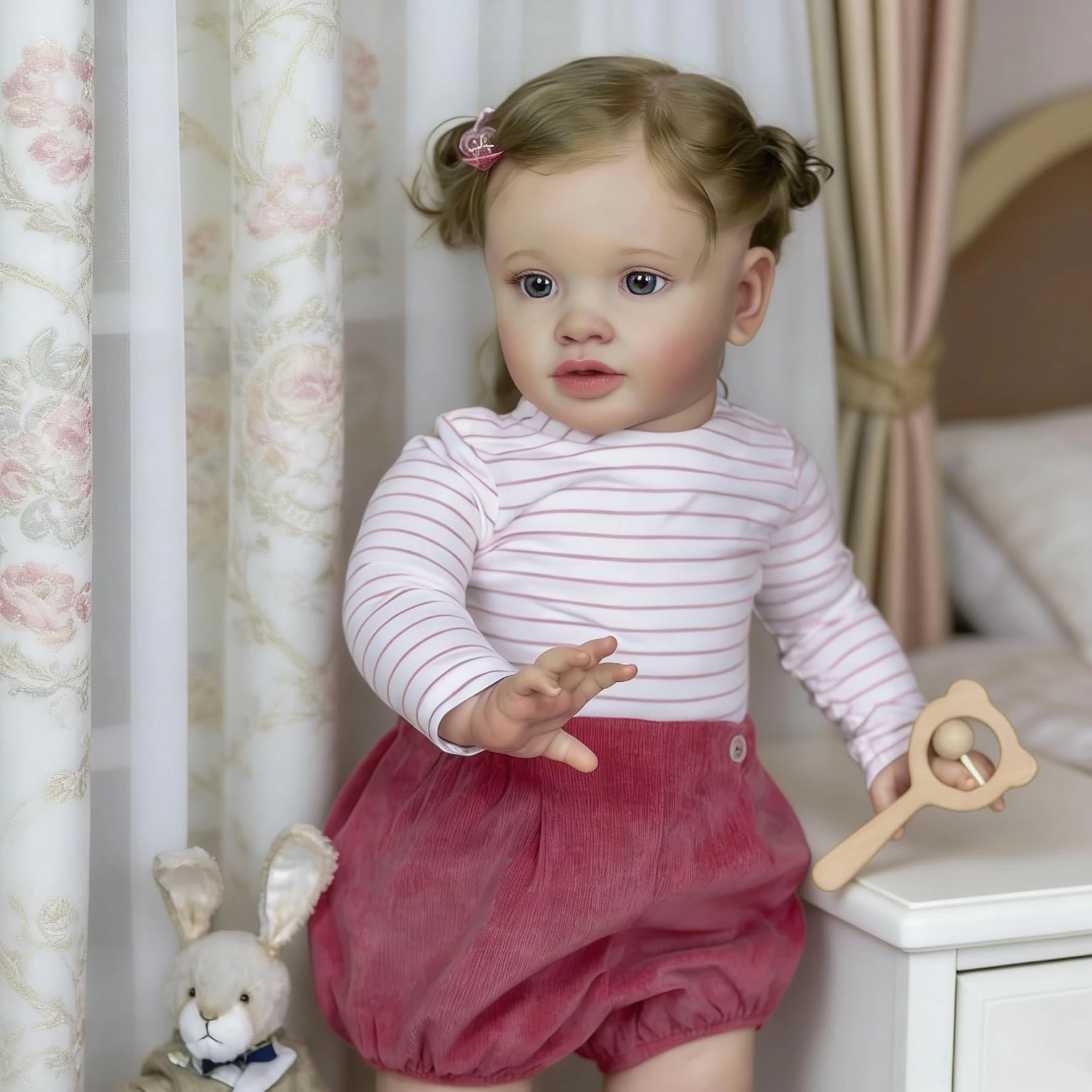 Pippa Reborn Baby Doll - 26 inch Cotton Vinyl Hand-rooted Curly Hair Ages 3+