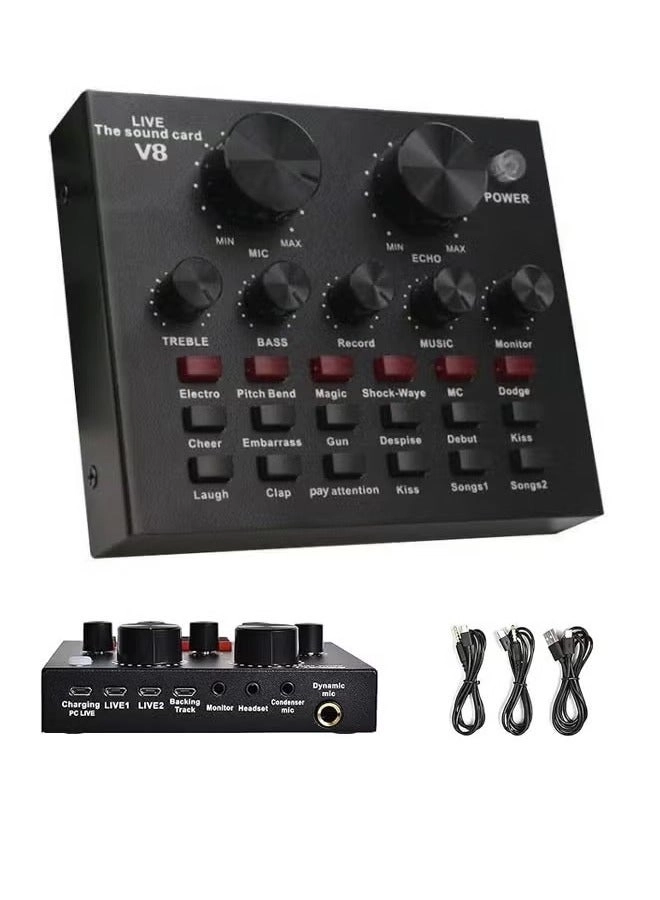 DURKU USB Live External Sound Card Mixer Board