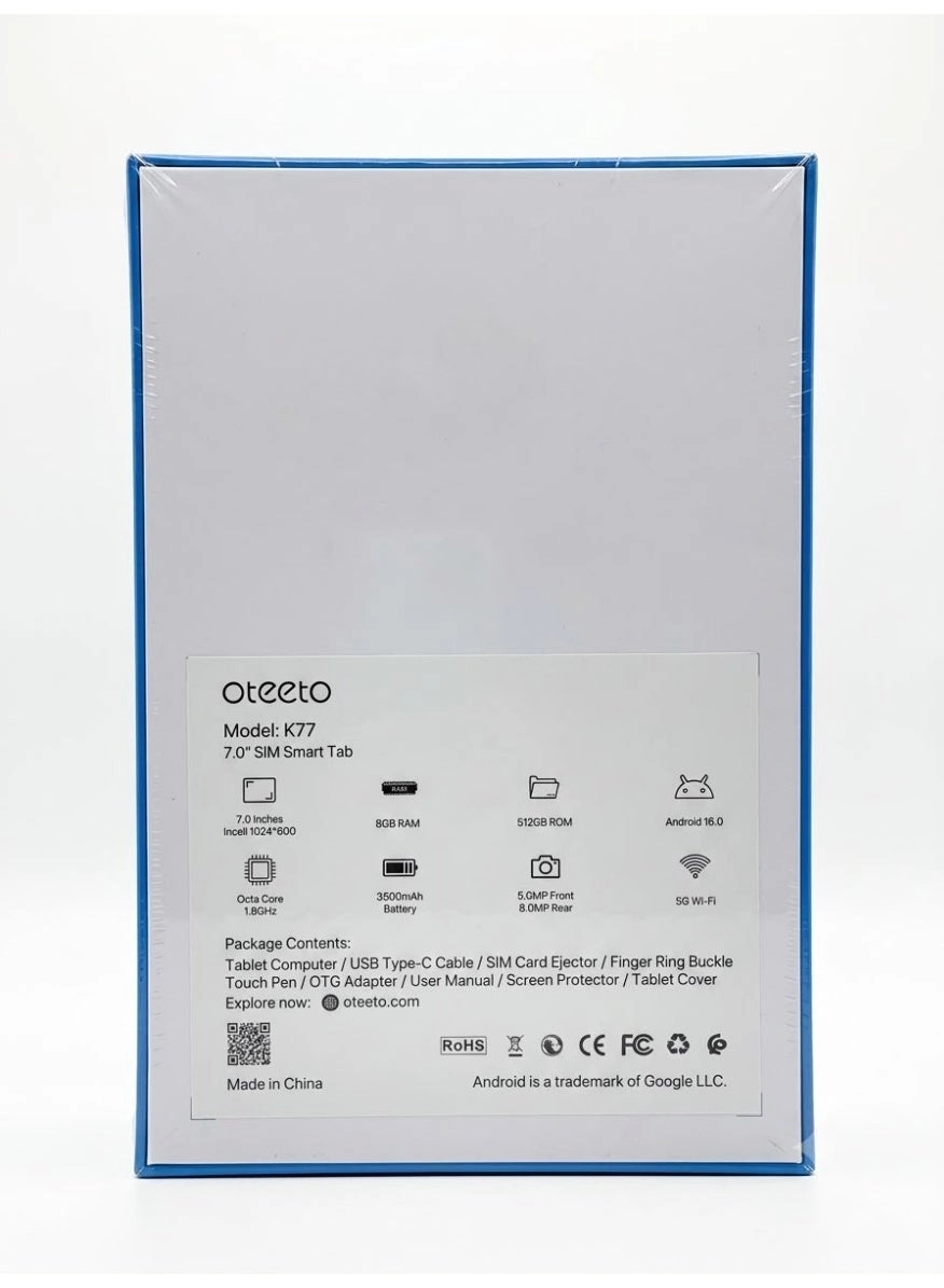 K77 Tablet 7" 5G 8GB RAM 512GB
