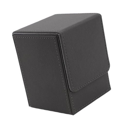 Magnetic Card Box - 100 Cards PU Leather Grey