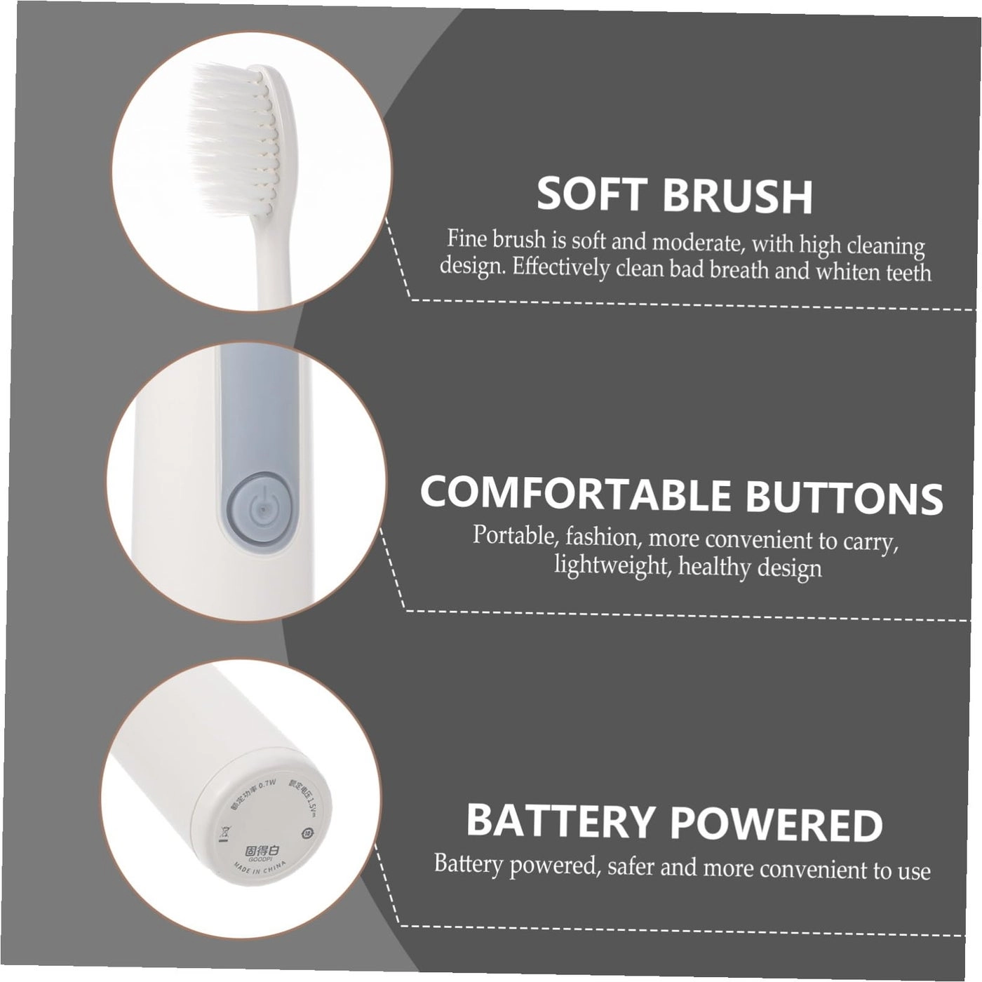 Electric Toothbrush - Replaceable Heads Sonic Rechargeable