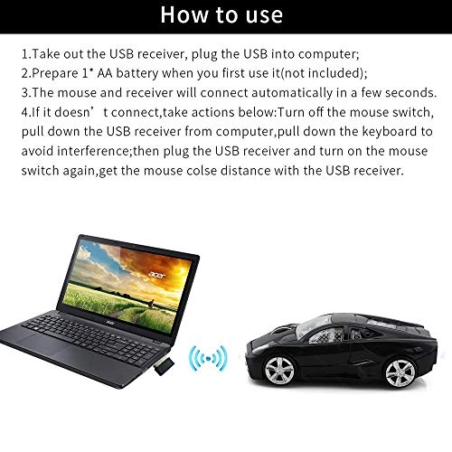 Car Shape Ergonomic Mouse - Wireless