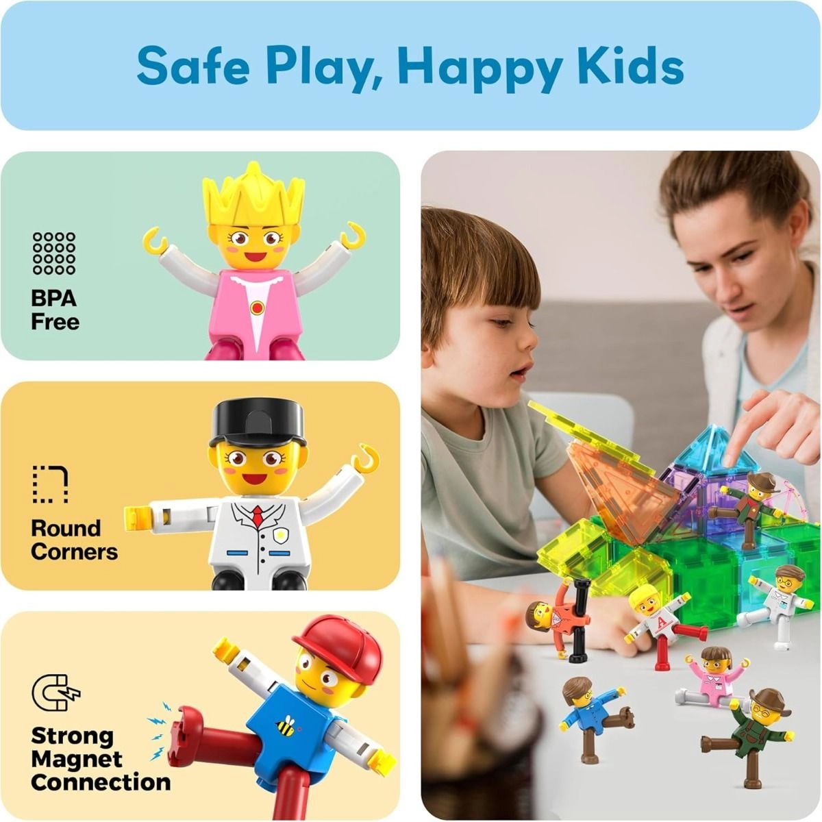 Magnetic Character Figures - (ALGT-PTA08) 16 pcs