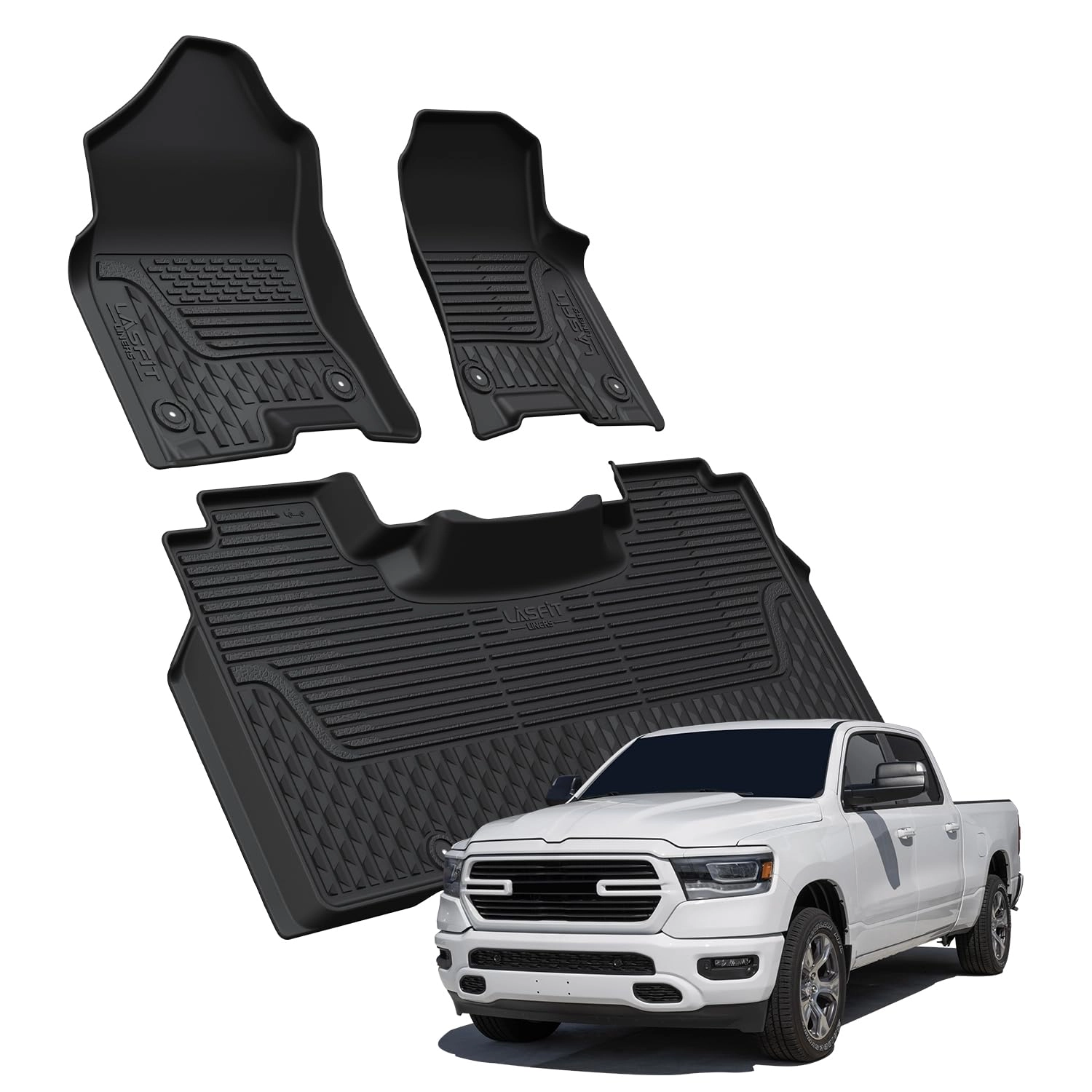 Floor Mats - Ram 1500 Crew Cab 2019-2024 1st & 2nd Row