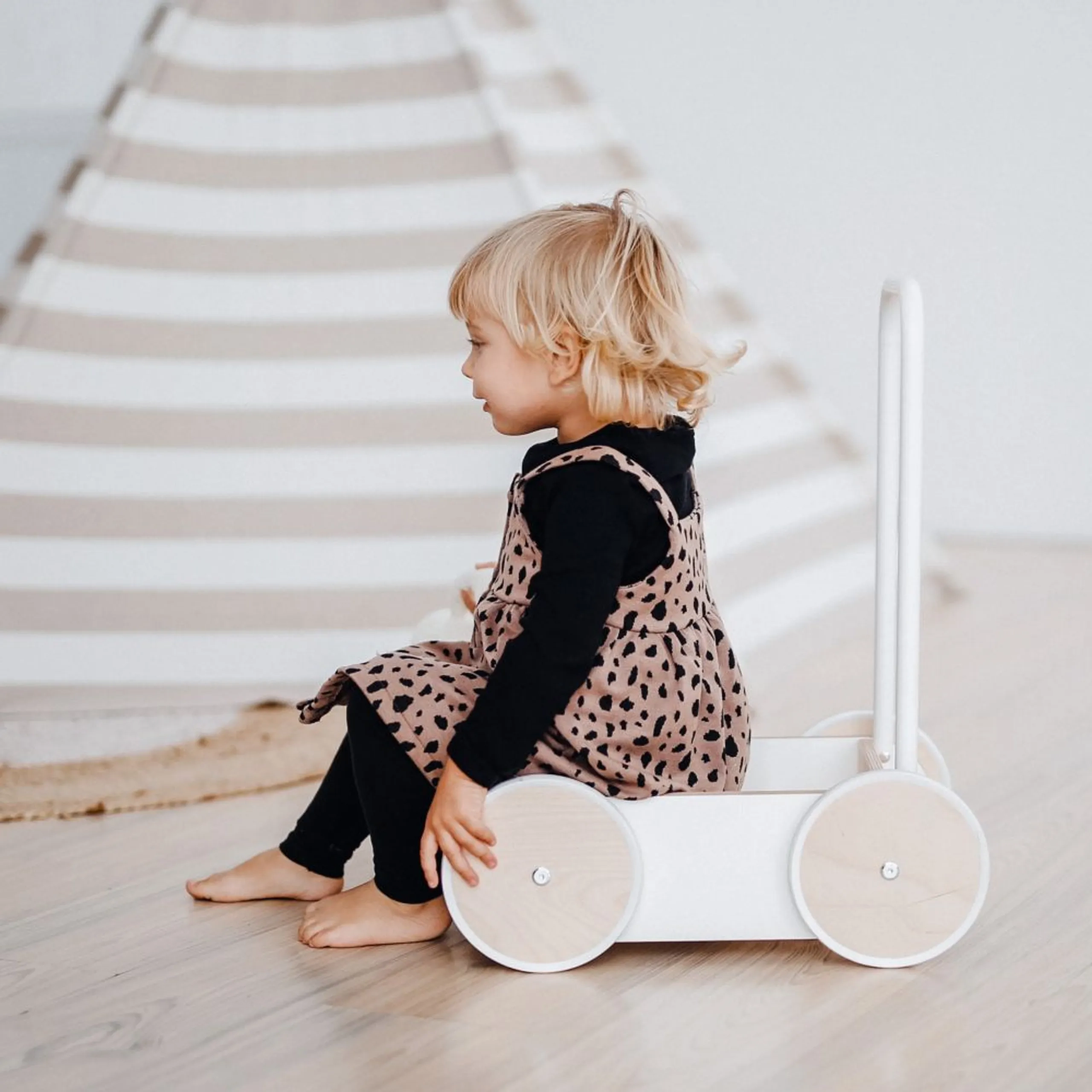 Wooden Baby Walker - White 53 x 30 x 42 cm