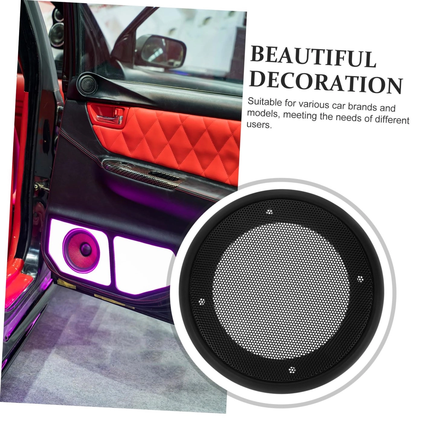 Car Subwoofer Speaker Grill Covers - 2 Pcs Black Mesh Design