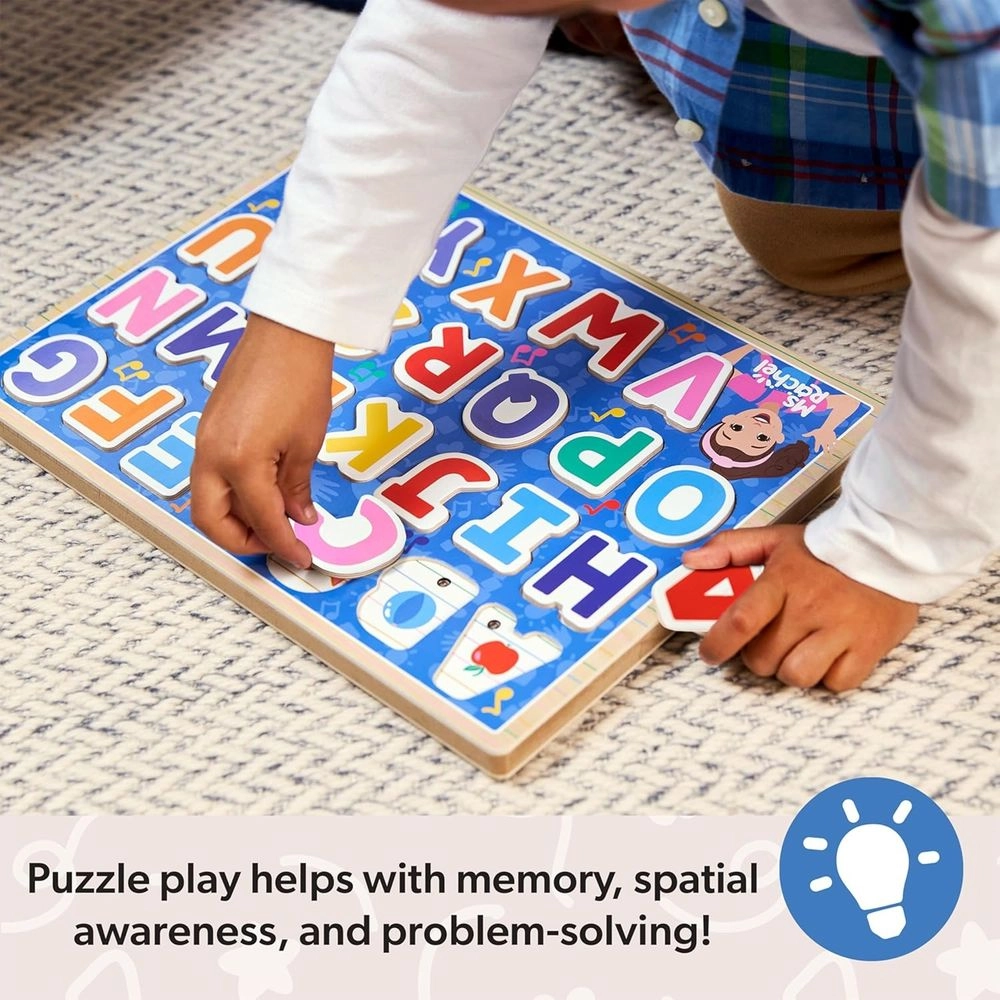 Ms. Rachel Wooden Phonics Alphabet Sound Puzzle - Suitable for 2 years & above 26 pieces