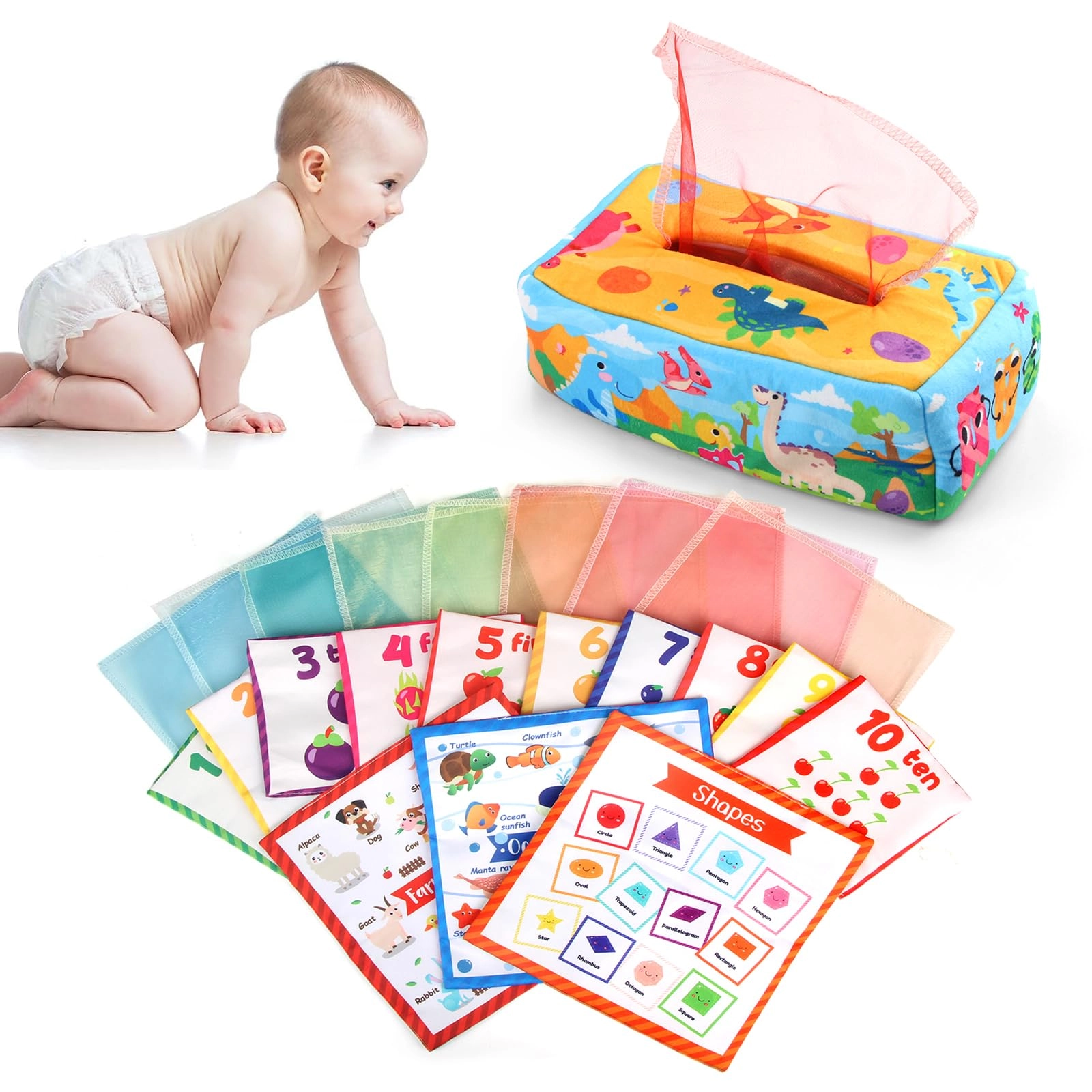 Joyfia Baby Tissue Box Toy Multicolour