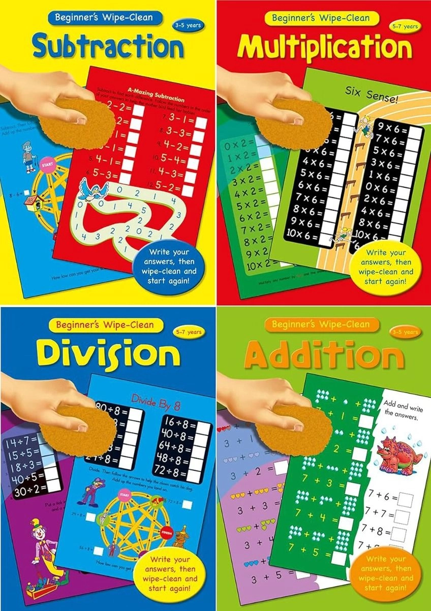 Alligator Beginner's Maths Wipe Clean - 4+ 4 pieces