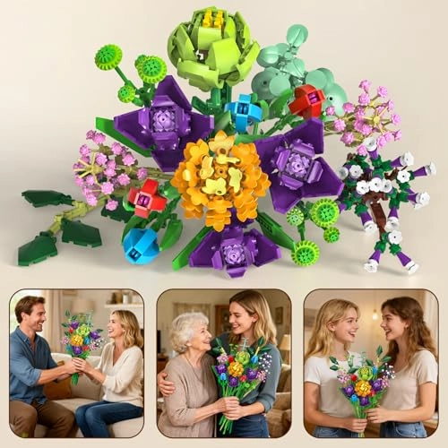 Flowers Bouquet Building Set - 16 stems