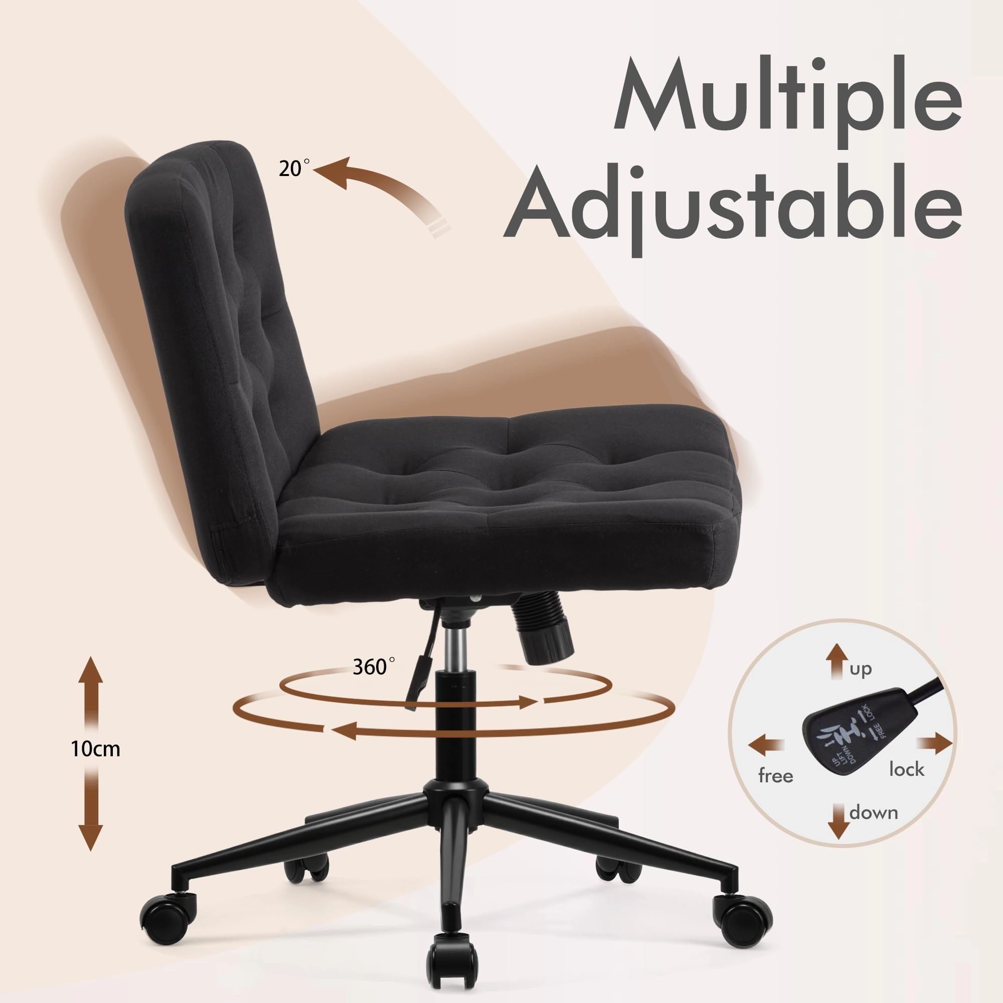 9008 - Mid-Back Armless Black