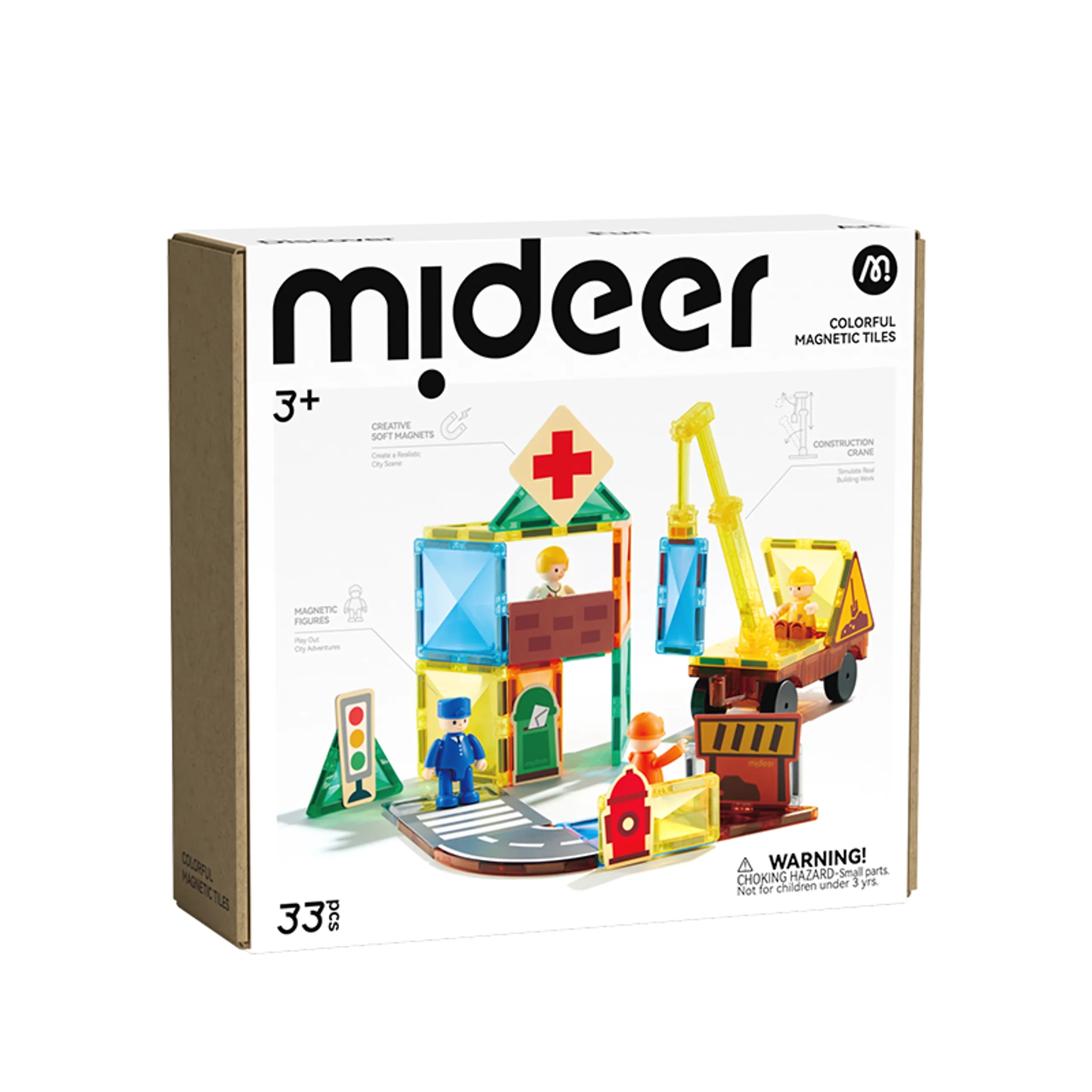 MIDEER Colorful Magnetic Tiles - Career Heroes 33 pcs
