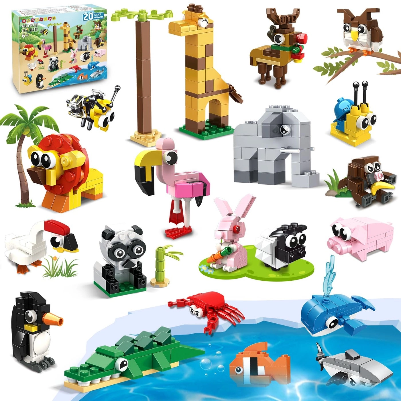 Hogokids MINI ANIMALS BUILDING SETS - 20pcs