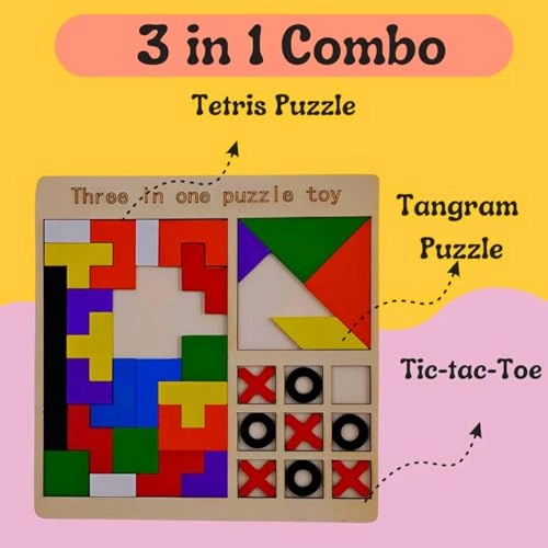 3-in-1 Wooden Puzzle Game - 3+ 3 pieces