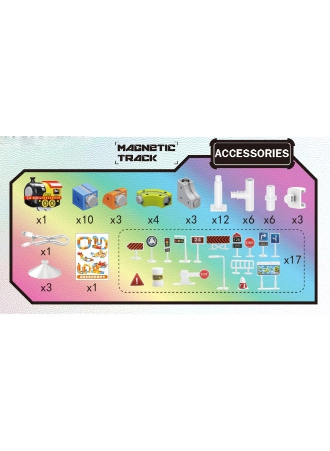 Transforming Magnetic Track Vehicle (GD2511177) - 70PCS USB Rechargeable