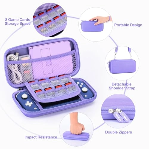 Switch Lite Carrying Case + Switch Game Case + Switch Lite Screen Protector + Switch Thumb Grips