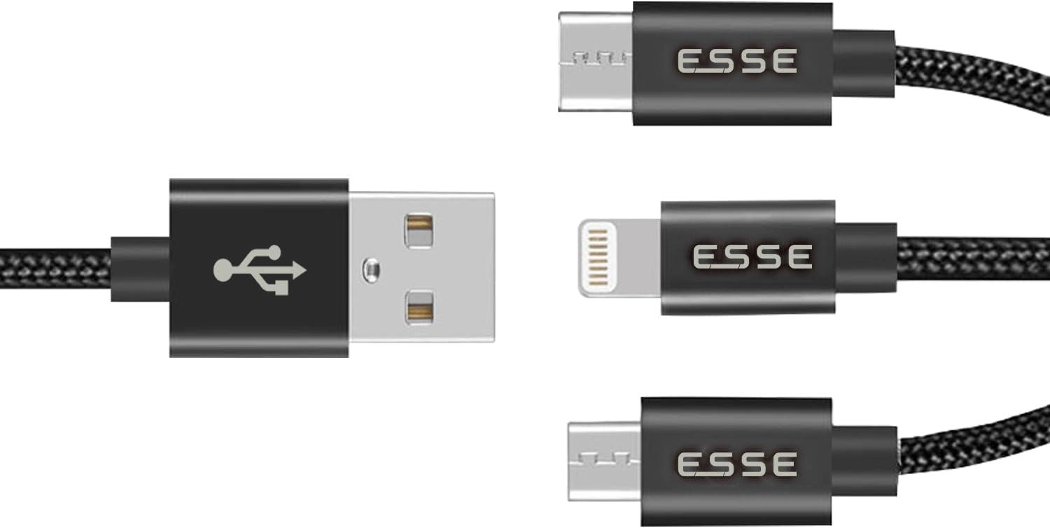 ESSE 3 in 1 Lightning to Micropubs Cable 1m
