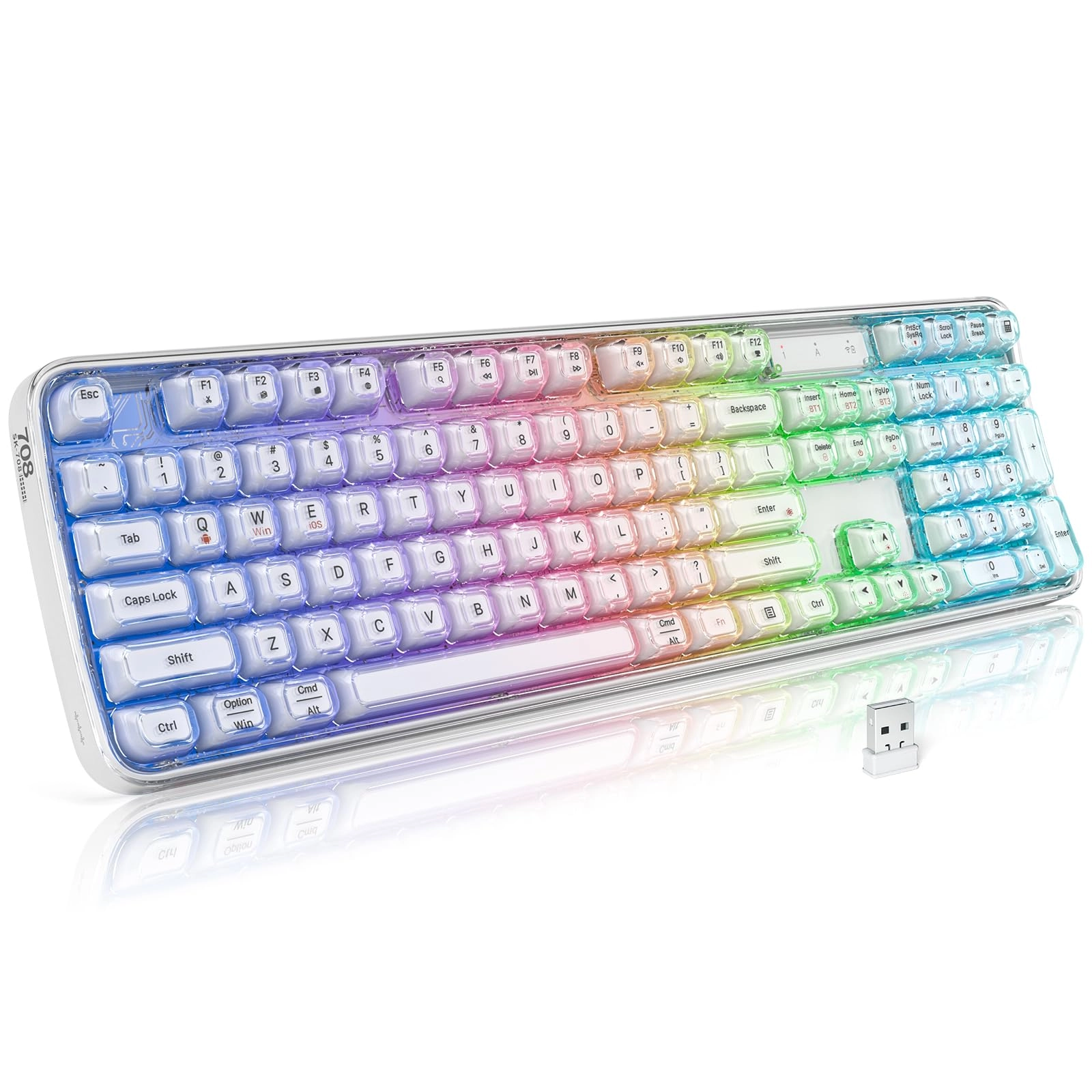 SQMD Clear Wireless Keyboard - USB-A