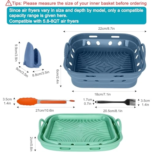 Silicone Air Fryer Liners - 2-Pack