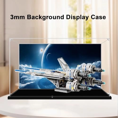 Acrylic Transparent Collectible Display Case for LEGO 75399 Starfighter Block Model - 3mm thickness