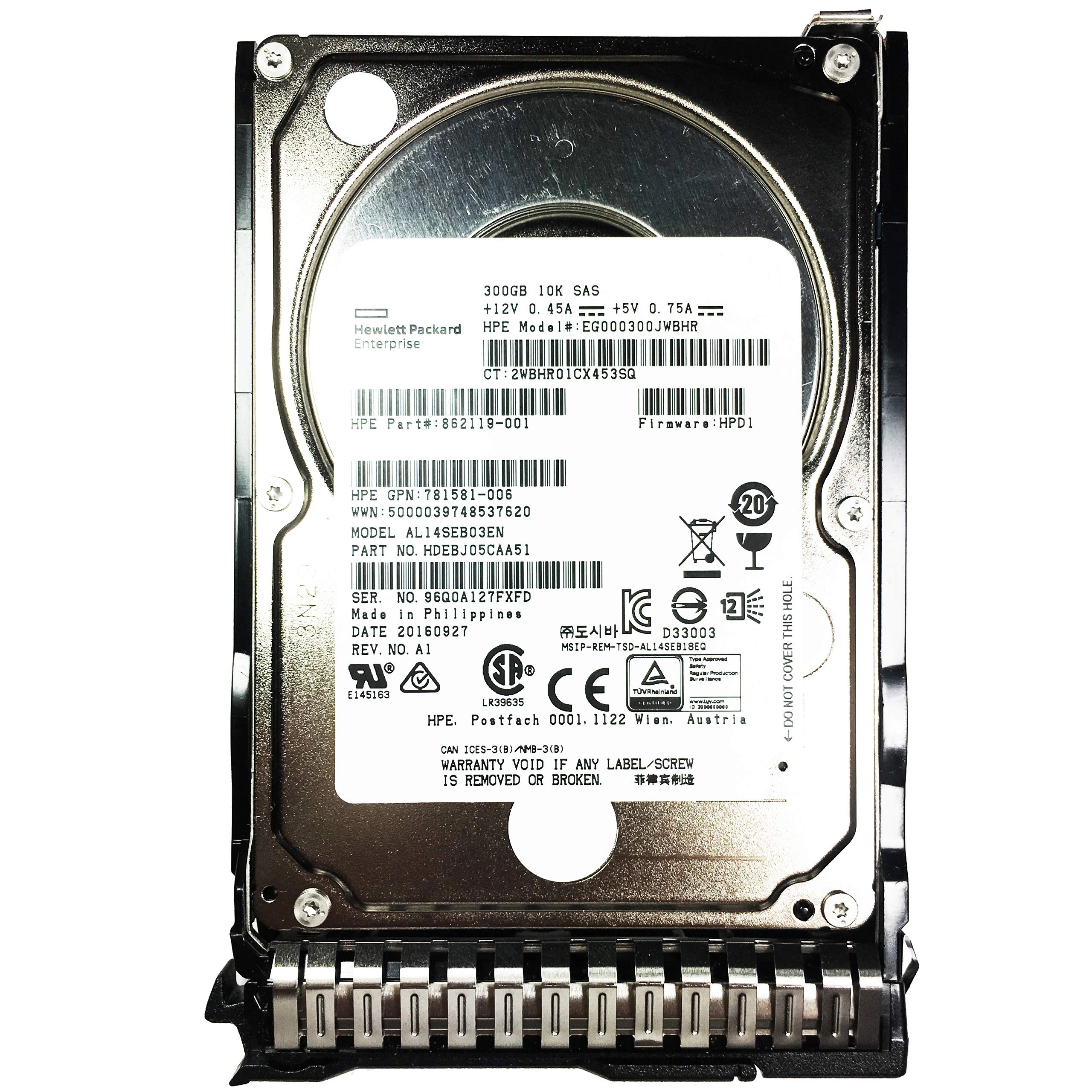 HP 2.5" 10Krpm SAS 12Gb/s (862119-001) - 300GB