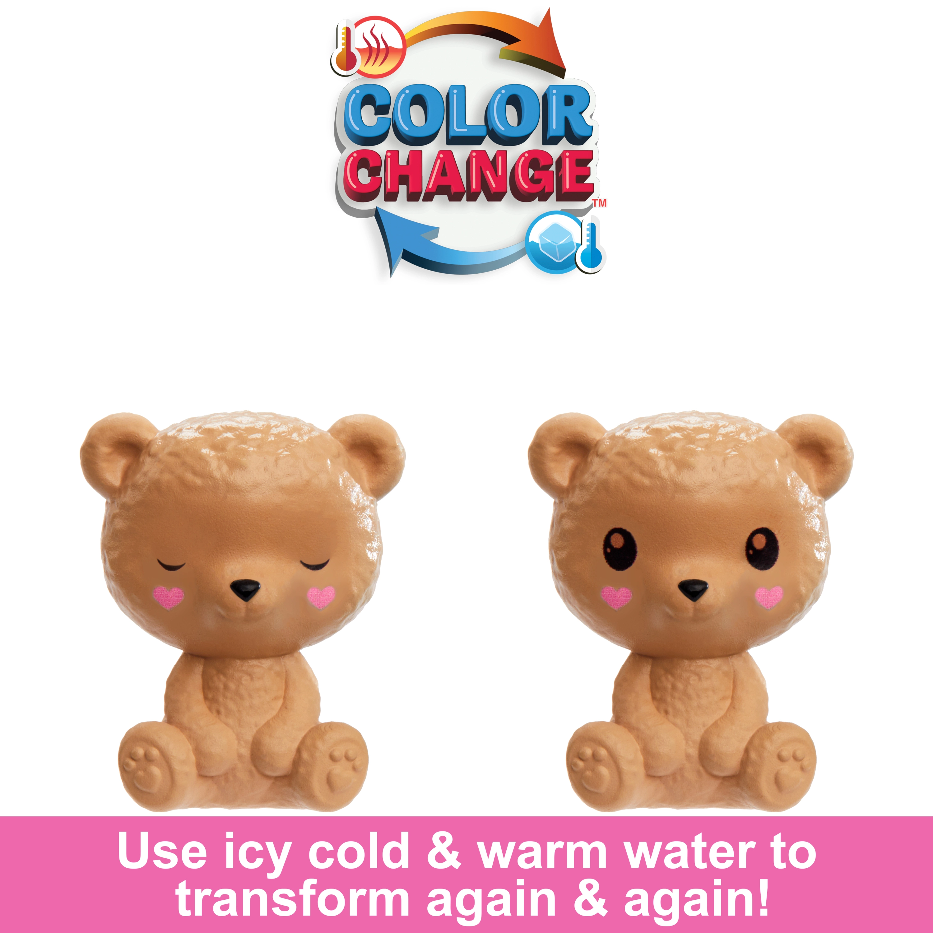 Good Vibes Bear Barbie Fashion Doll - Cutie Reveal Care Bears Series 2 10 Surprises Ages 3+