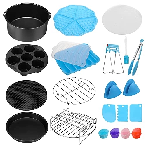 Air Fryer Accessories - Silicone Stainless Steel Carbon Steel 17 Pcs