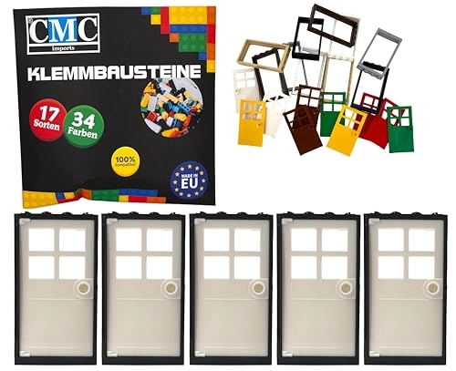 Door Frame - Beige 5 pcs + Door Leaf - Green