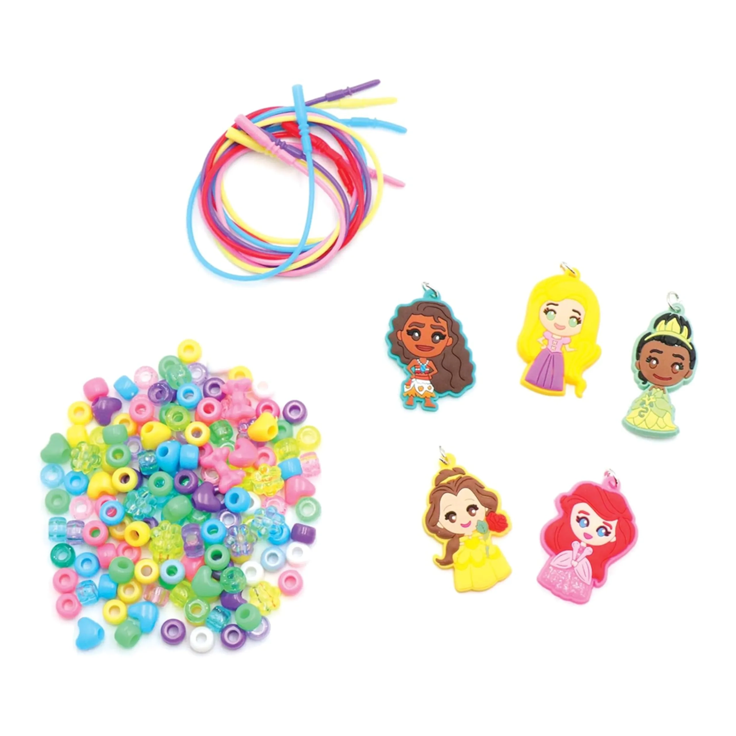 Disney Princess Necklace Activity Case - 5 princess charms 150 colorful beads 5 necklace cords