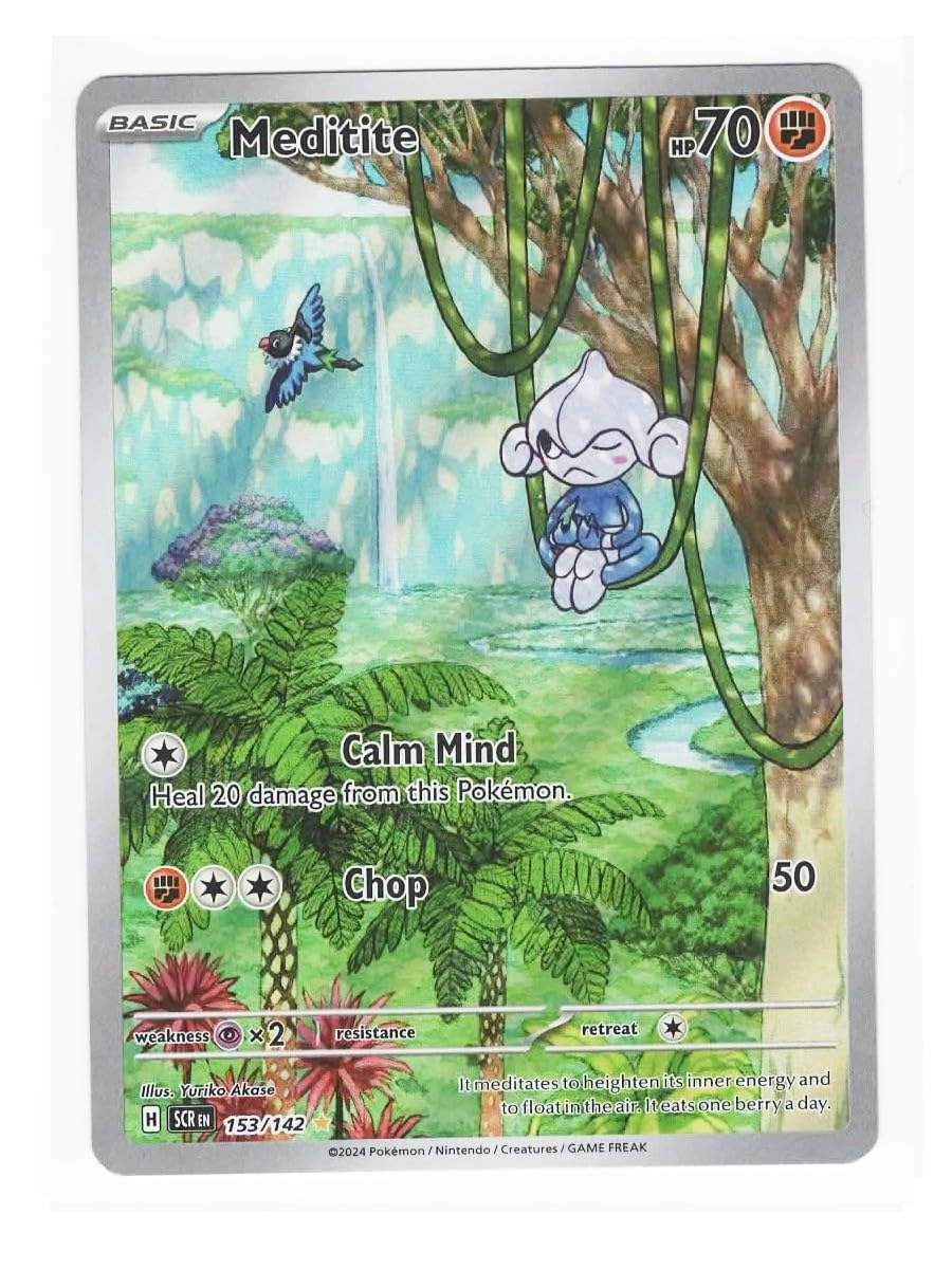 Pokémon Meditite 153/142 - Scarlet & Violet: Stellar Crown Illustration Rare IR Foil