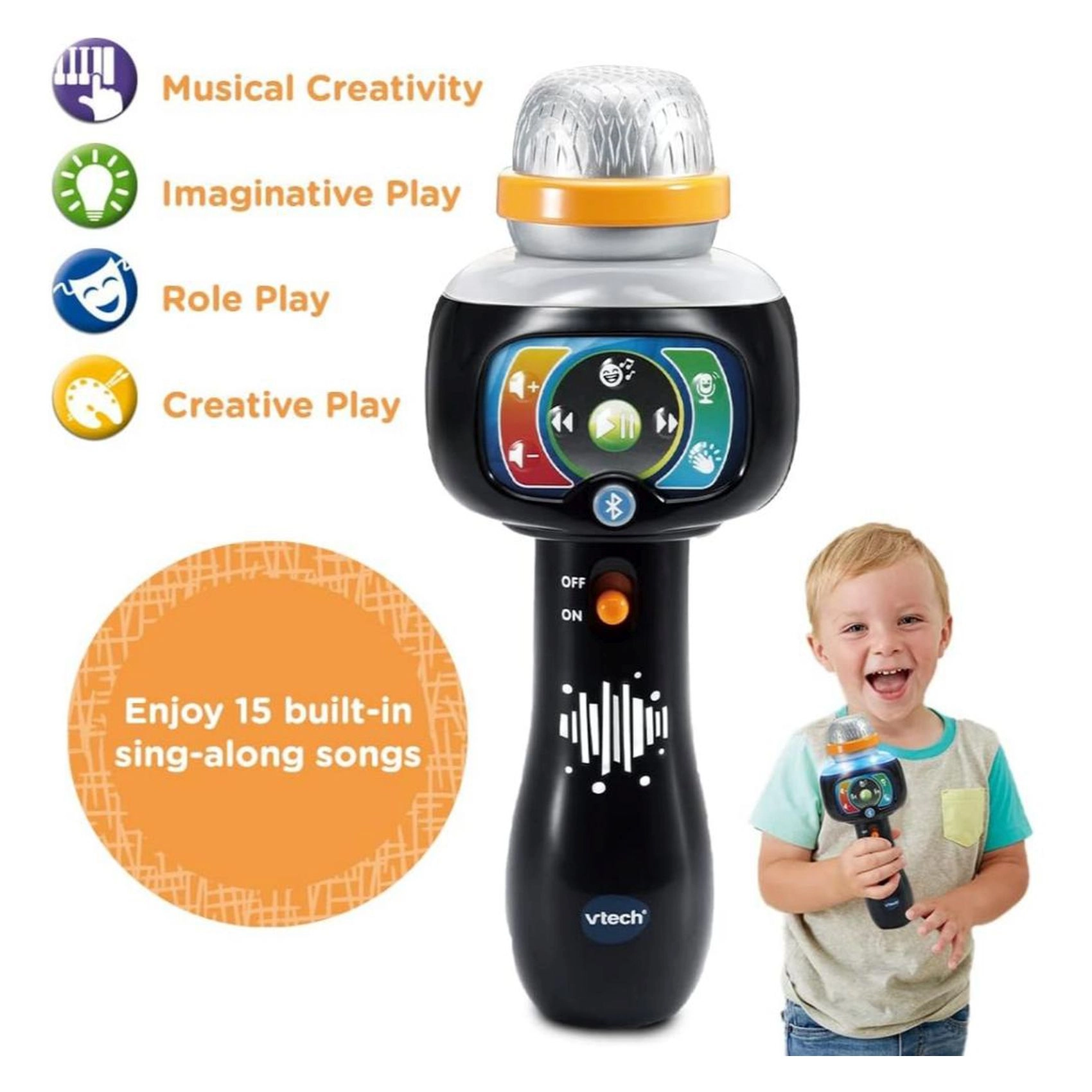 Singing Sounds Microphone - Bluetooth 15 built-in sing-along songs