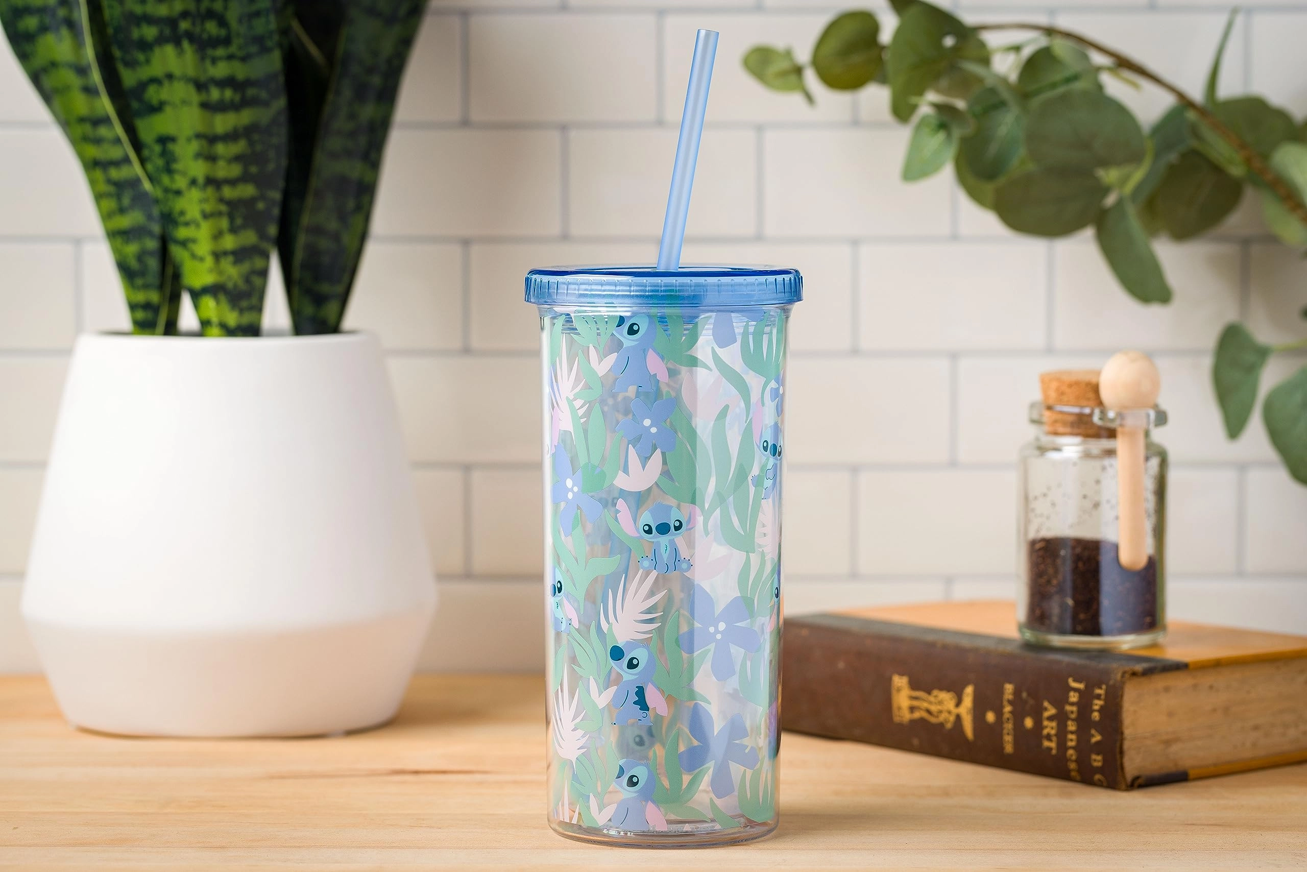 Disney Lilo and Stitch Reusable Cup - 1 pcs - Tropical Pattern