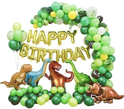JOLLITY LLC Dinosaur Balloons Garland Kit - 200 Plus Pcs Birthdays Baby Showers Pack