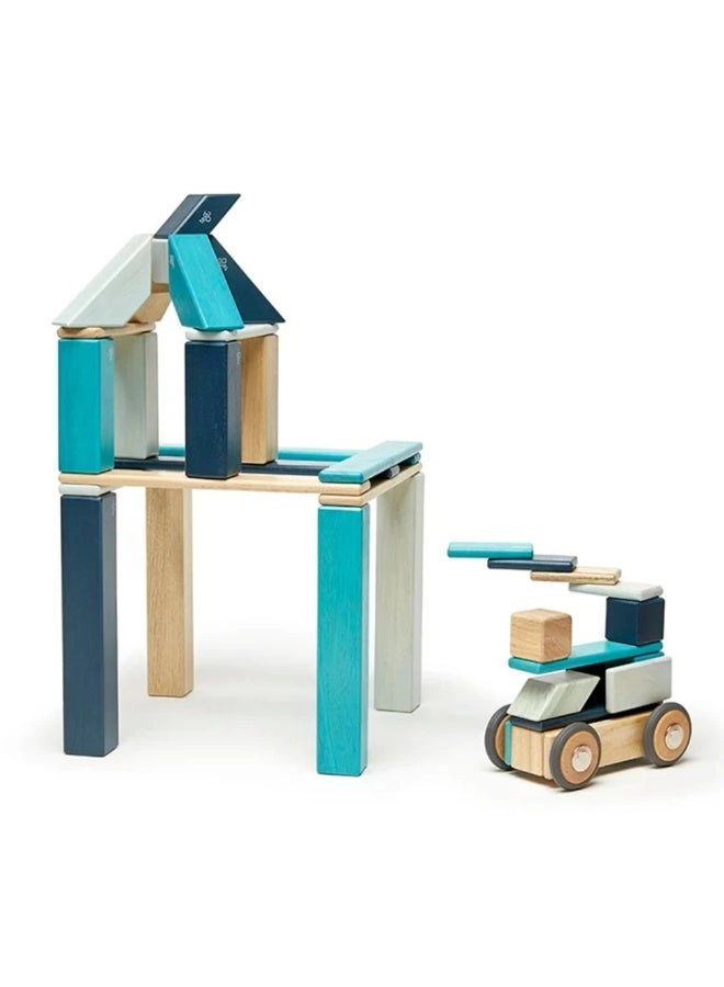 Magnetic Wooden Block Building Set - 42 pcs