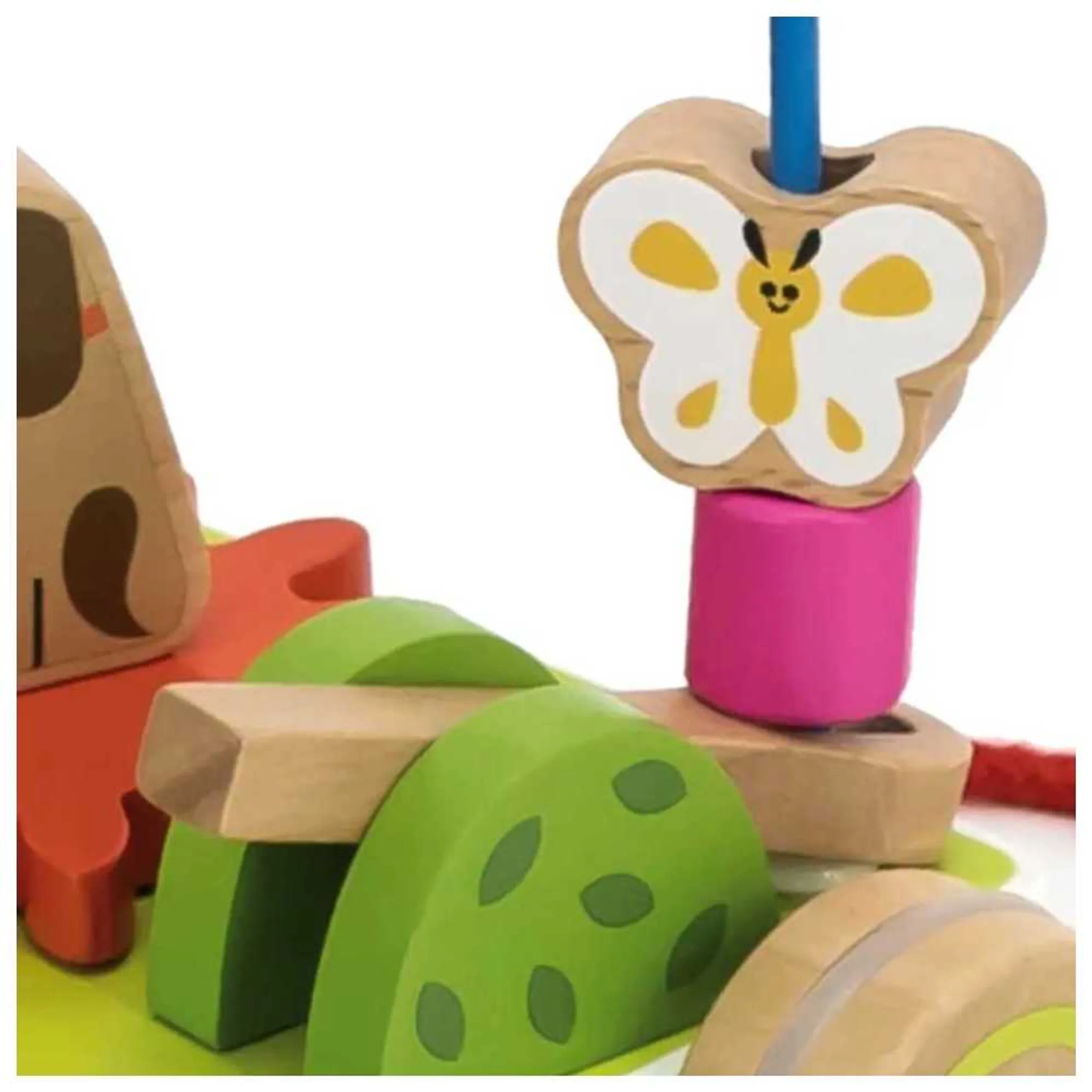 Pull Along Toy - Wire Beads Turning Gears