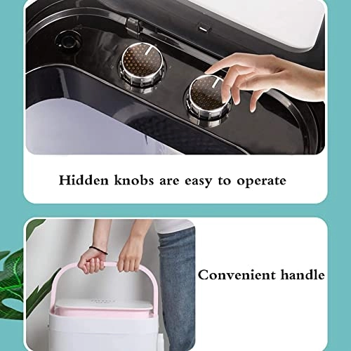 AADECOR Portable Washing hine, Ultrasound Folding Fully Automatic Laundry hine, Turbine Washer, Low Noise, Mini,Place it anywhere, store easily, blue,pink,Blue