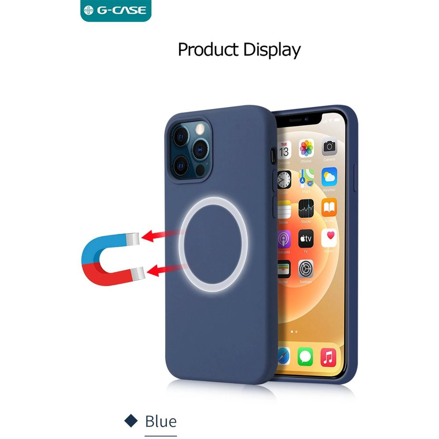 Efficiente Series Magnetic Liquid Silicone Case - Silicone Back Case for iPhone 13 Pro