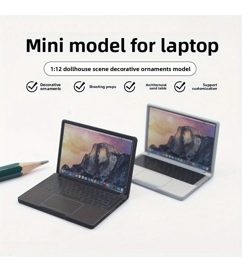 Generic Miniature Foldable Laptop - 1:12 Scale Non-Working