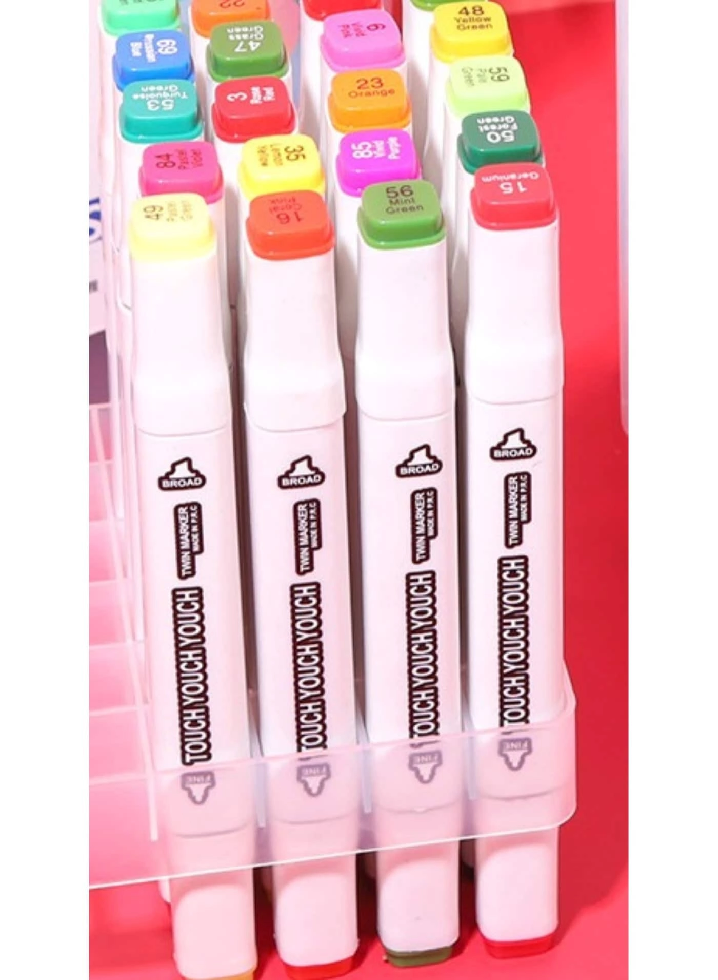 Double-Headed Soft Oily Marker Set - 60 Colors Fine and broad tips
