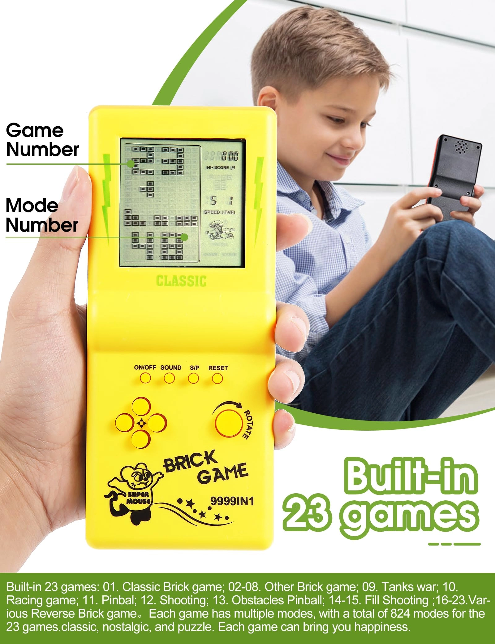 Retro Arcade Game Console - 3.5 Inches LCD Handheld