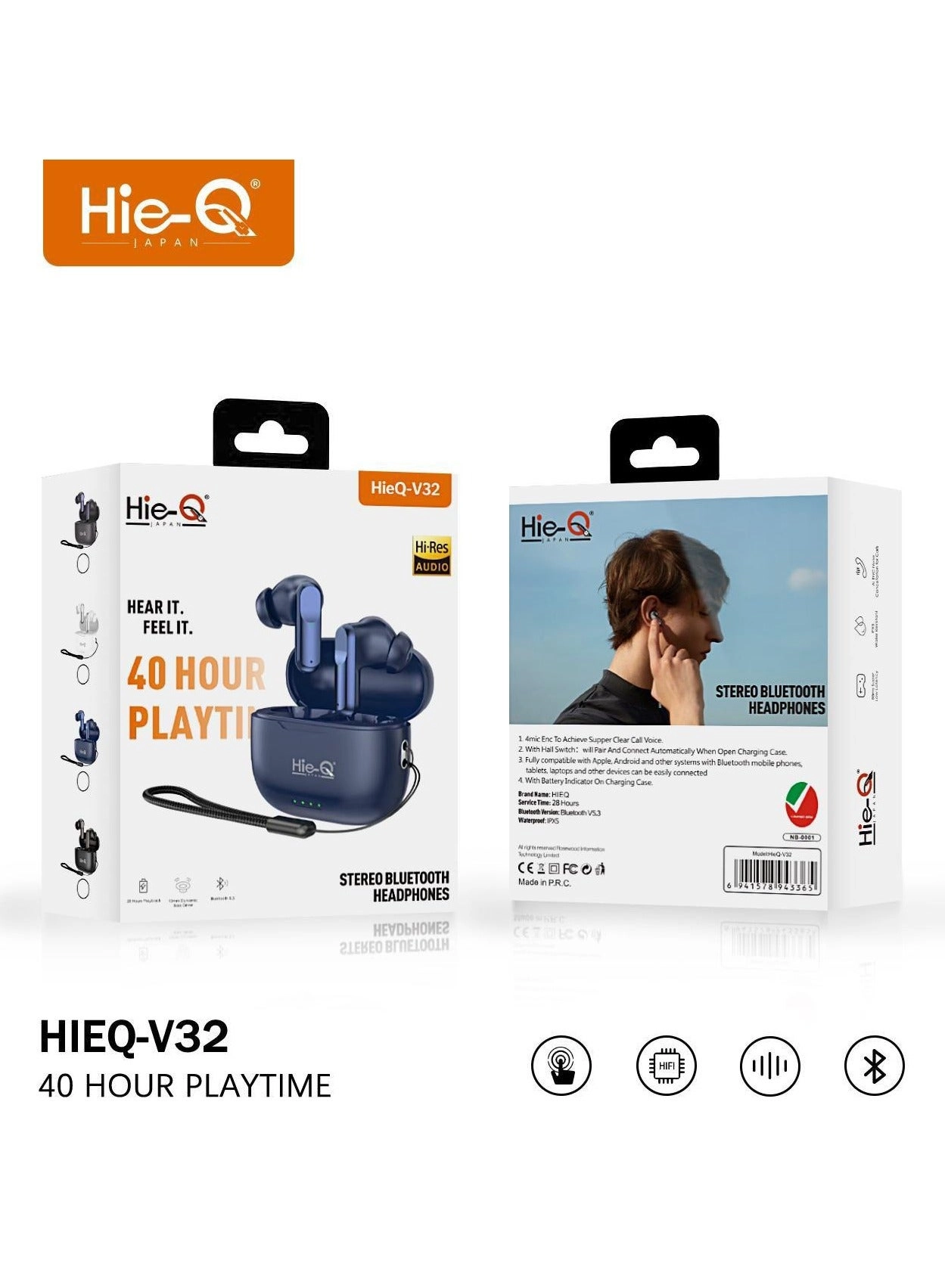Hie-Q V32 Wireless Headphone