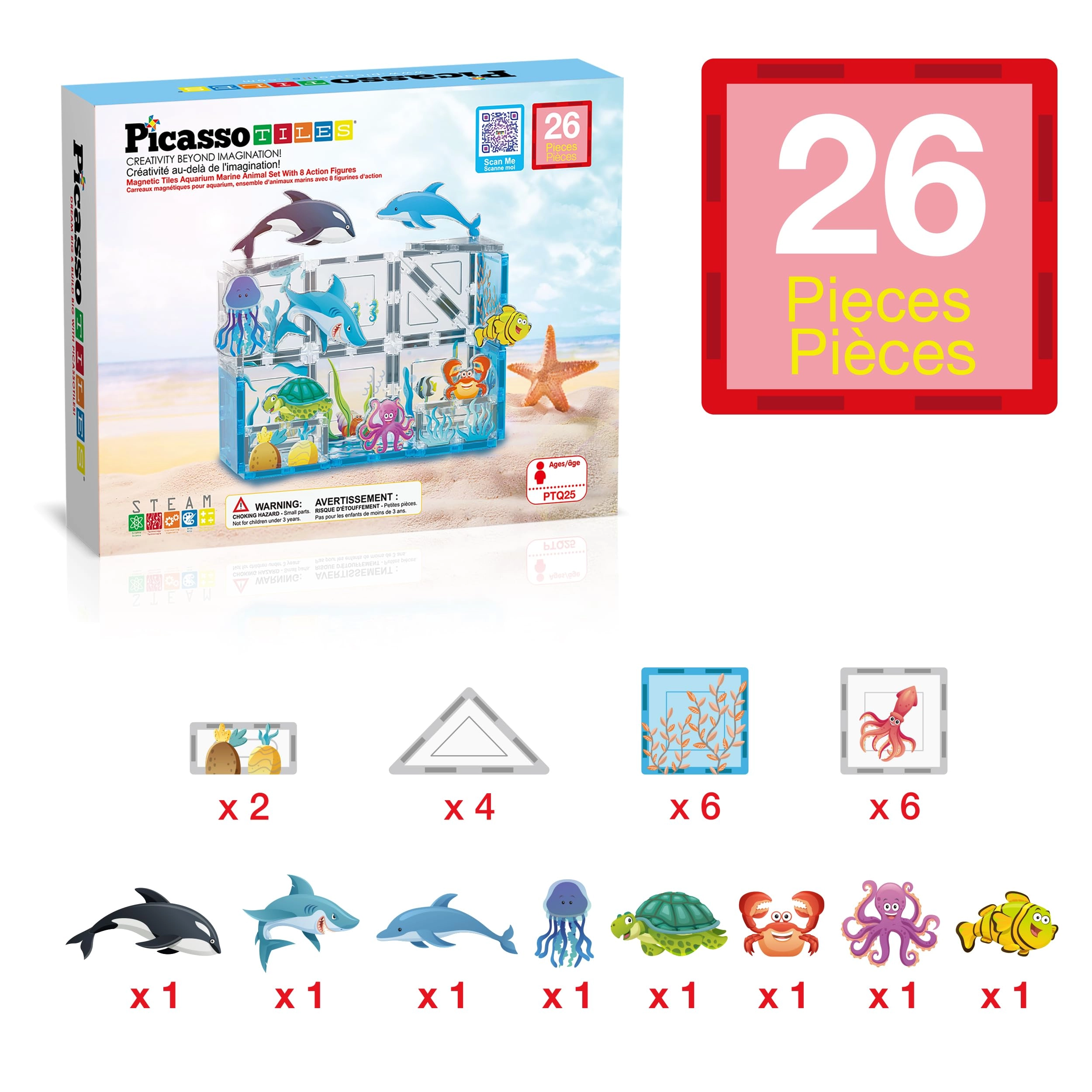Aquarium Marine Animal Set - 26pcs