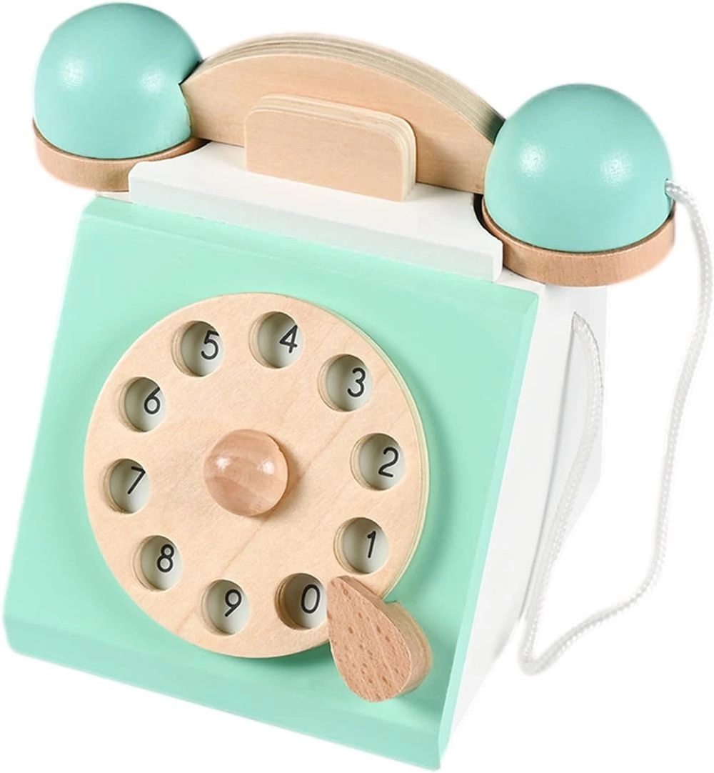 Interactive Retro Wooden Telephone - 3 +