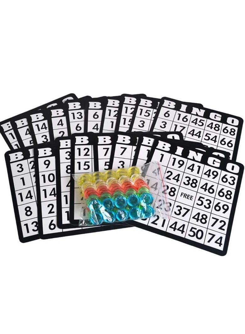Bingo Cage - Metal + Paper Cards - 18 + Balls - 75 + Bingo Chips - 150