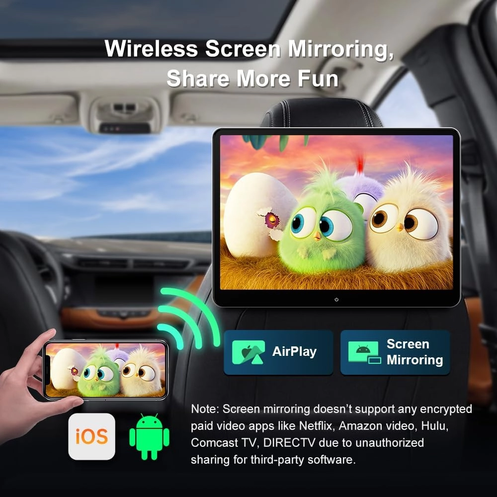 Portable Car TV Headrest Monitor - 4K 14 inch