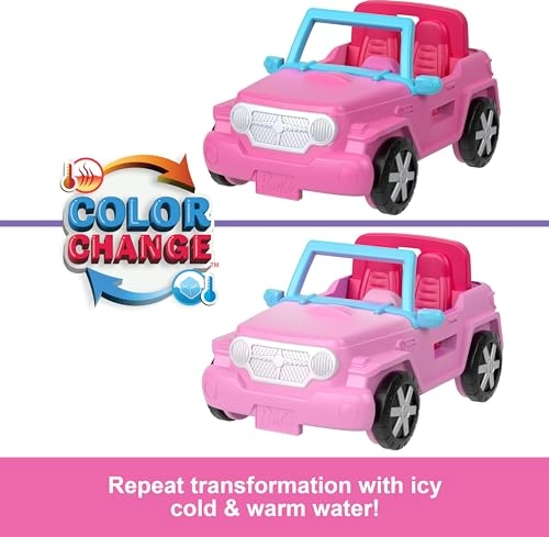 Mini BarbieLand Doll & Toy Vehicle Set - 1.5-inch Color-Change SUV Tent Accessory