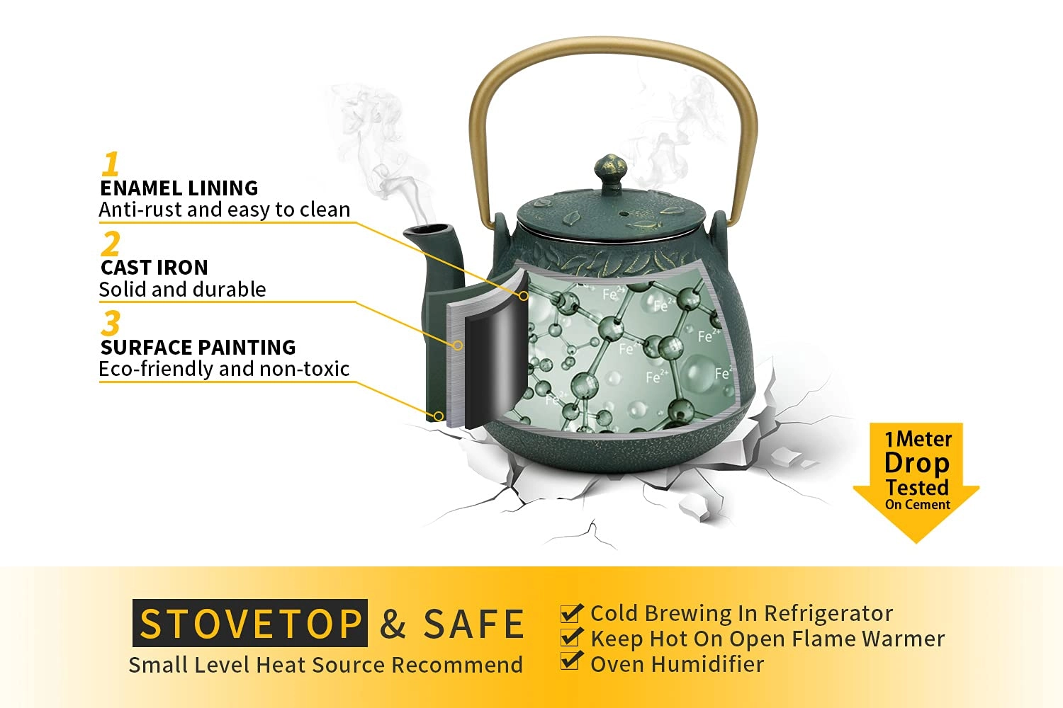 Japanese Cast Iron Tea Kettle - Cast Iron 950 ml
