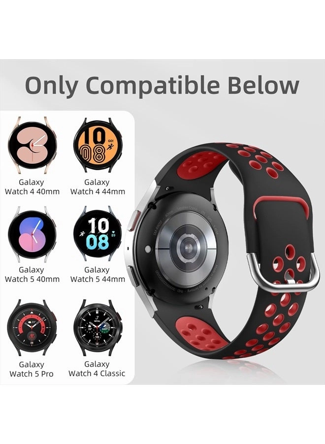 6 Pack 20mm Soft Silicone Watch Band for Samsung Galaxy Watch 5/Watch 4/Watch 6