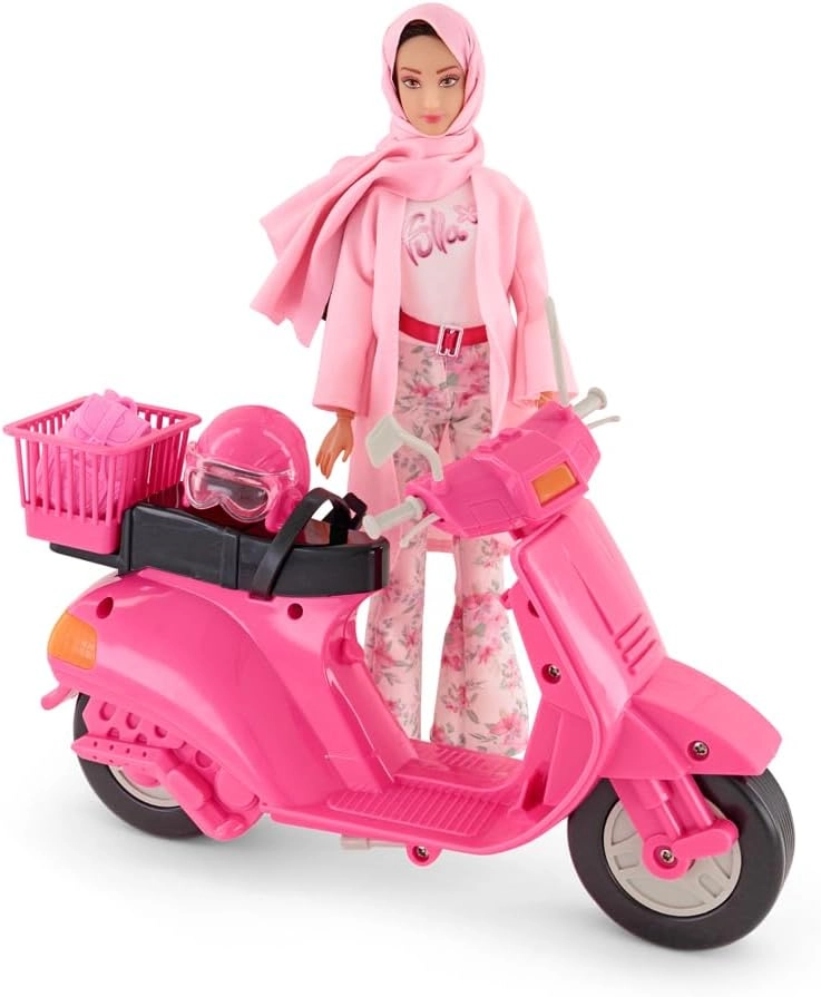 Doll - Pink + Motorbike - Purple + Schoolbag + Helmet Ages 3+